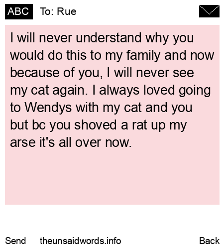 unsent message to Rue