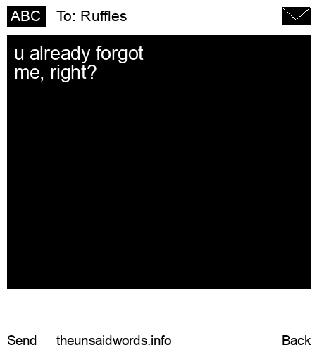 unsent message to Ruffles