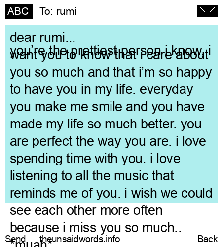 unsent message to rumi