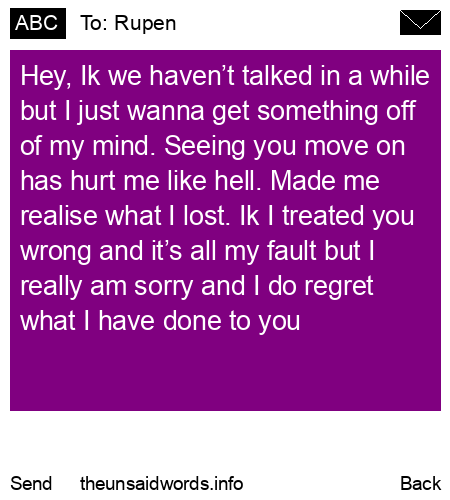 unsent message to Rupen