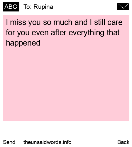 unsent message to Rupina