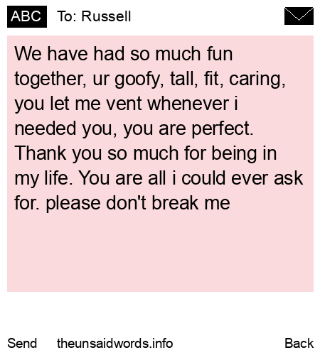 unsent message to Russell