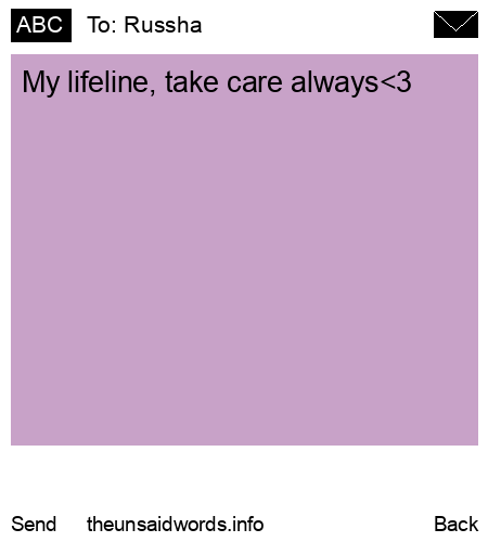 unsent message to Russha
