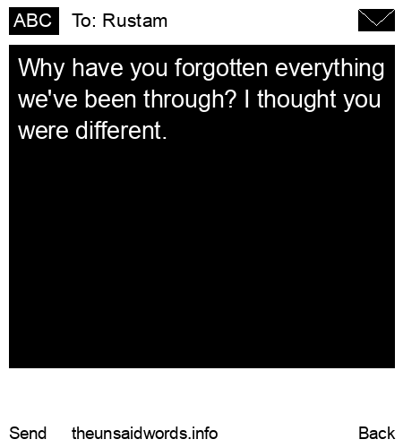 unsent message to Rustam