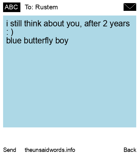 unsent message to Rustem