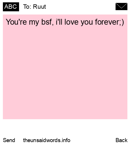 unsent message to Ruut