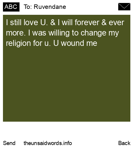 unsent message to Ruvendane