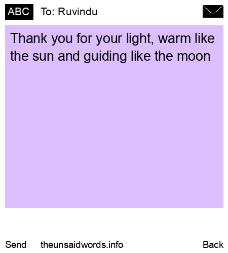 unsent message to Ruvindu