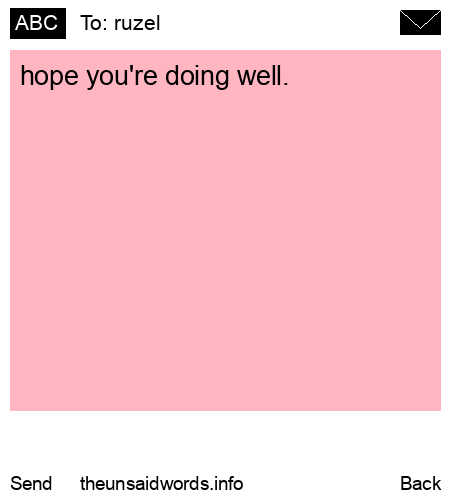 unsent message to ruzel