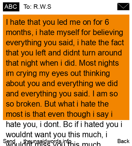 unsent message to R.W.S