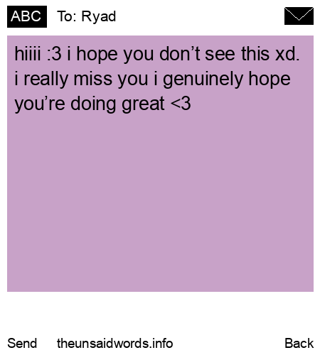 unsent message to Ryad
