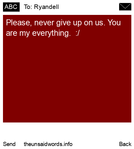 unsent message to Ryandell