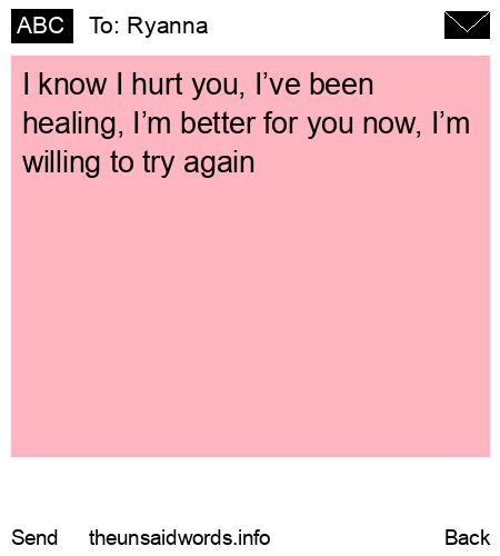 unsent message to Ryanna