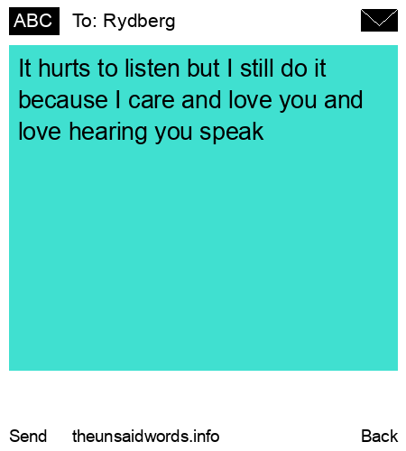 unsent message to Rydberg