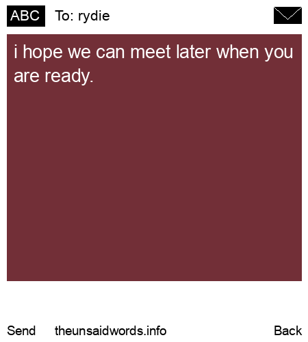 unsent message to rydie