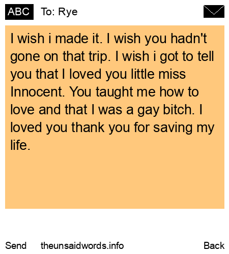 unsent message to Rye