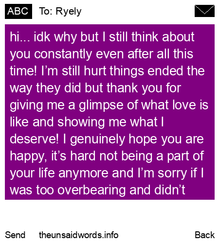 unsent message to Ryely