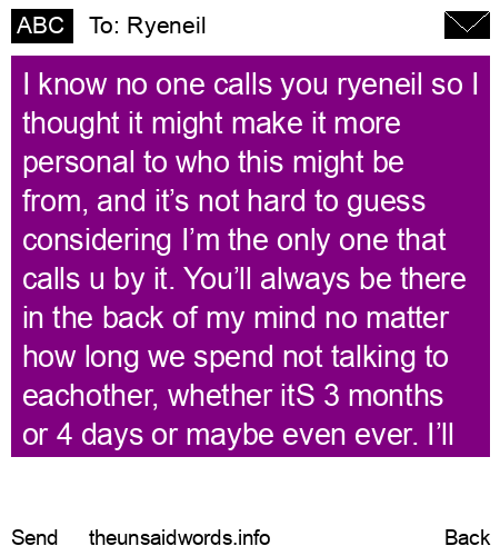 unsent message to Ryeneil