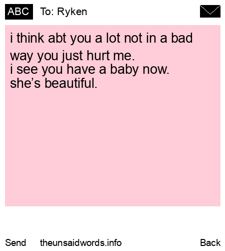 unsent message to Ryken