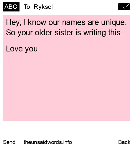 unsent message to Ryksel