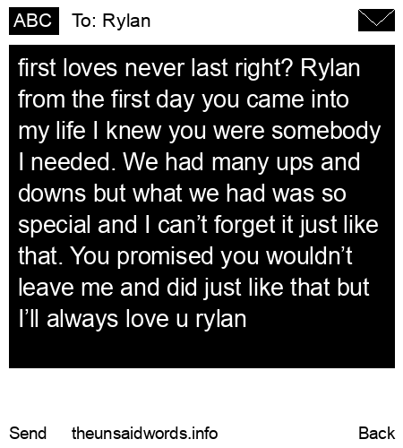unsent message to Rylan