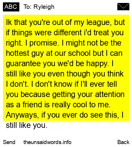 unsent message to Ryleigh