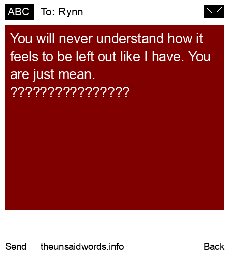 unsent message to Rynn