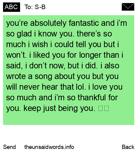 unsent message to S-B