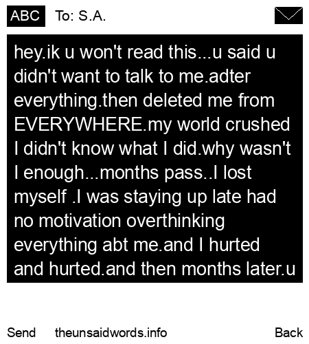 unsent message to S.A.