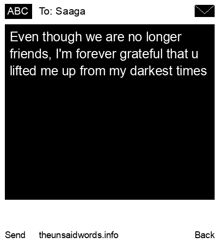 unsent message to Saaga