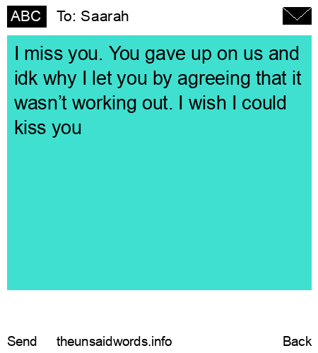 unsent message to Saarah