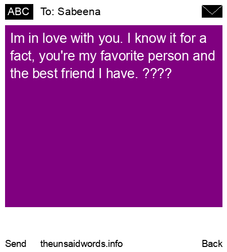 unsent message to Sabeena