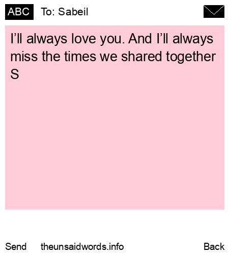 unsent message to Sabeil