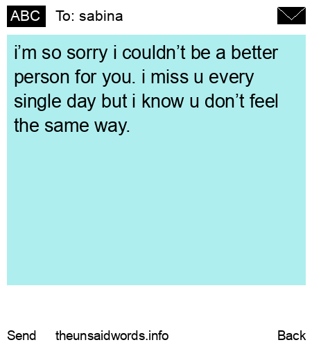 unsent message to sabina
