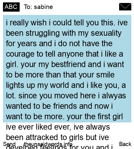 unsent message to sabine