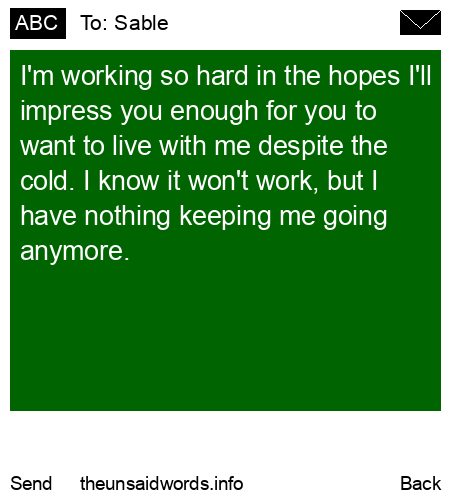 unsent message to Sable