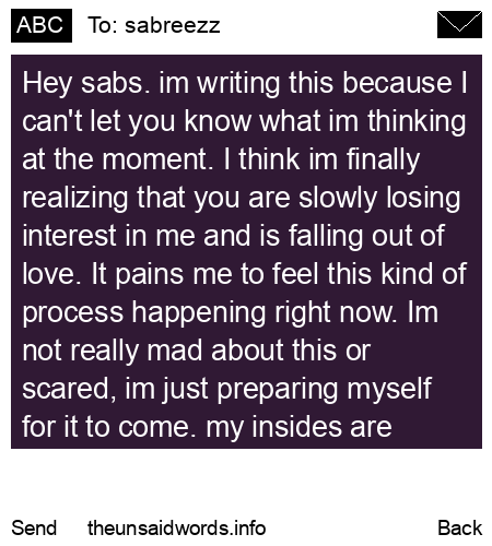 unsent message to sabreezz