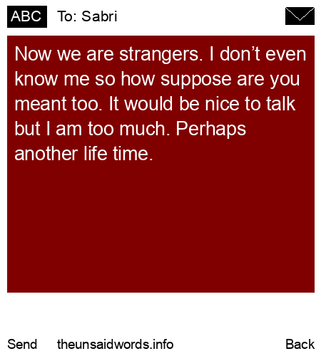 unsent message to Sabri
