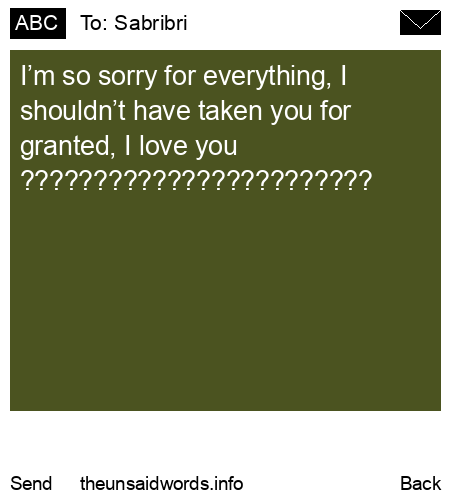 unsent message to Sabribri