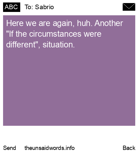 unsent message to Sabrio