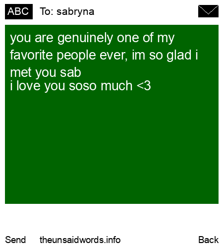 unsent message to sabryna