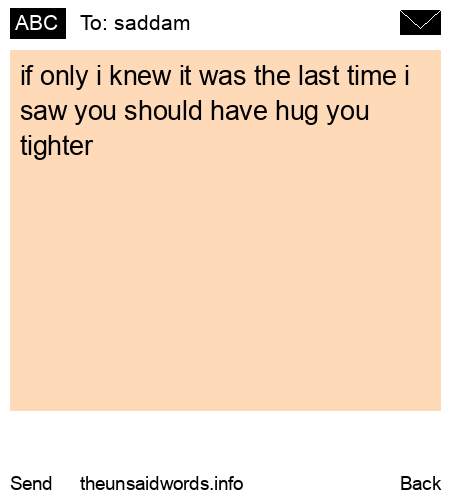 unsent message to saddam