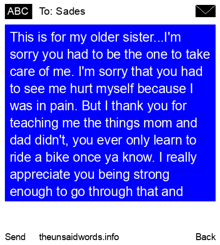 unsent message to Sades