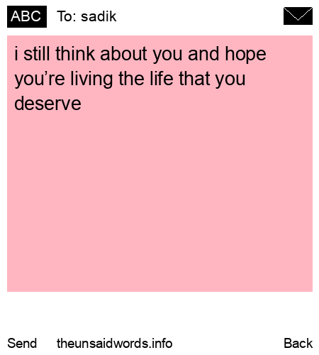 unsent message to sadik