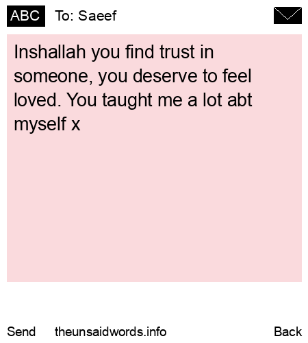 unsent message to Saeef