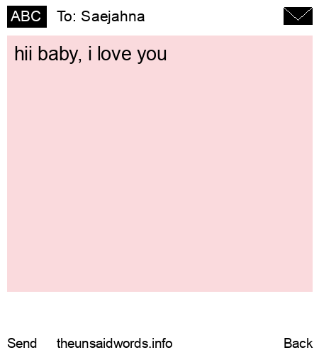 unsent message to Saejahna