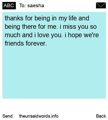 unsent message to saesha