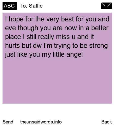 unsent message to Saffie