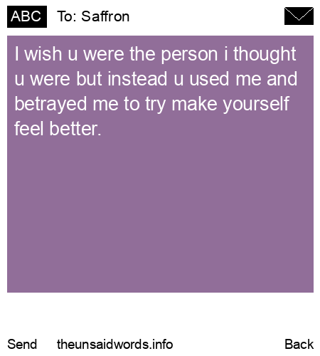 unsent message to Saffron