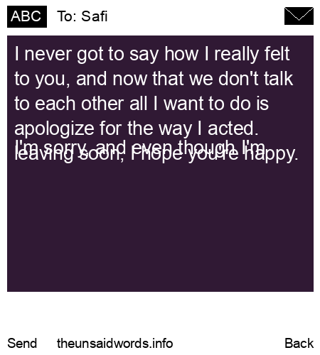 unsent message to Safi